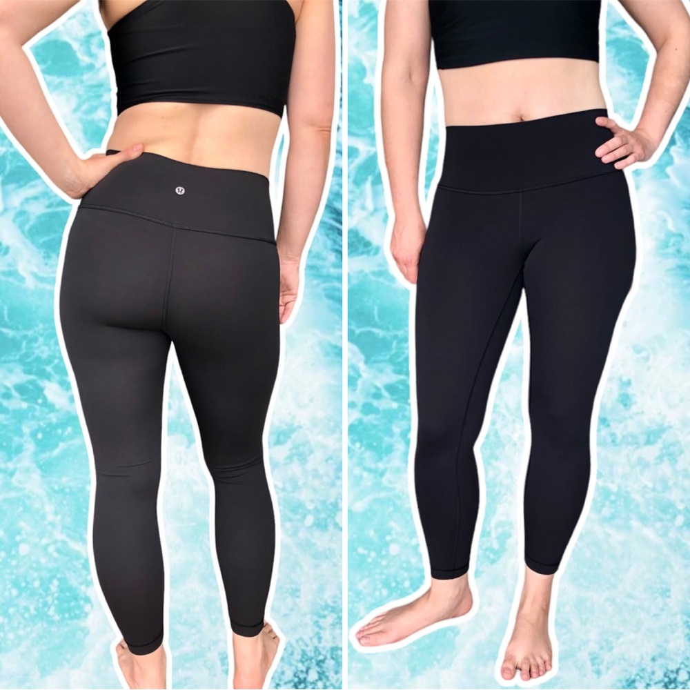 Lululemon Athletica Wunder Under High Rise 28" Black Leggings, Size 6